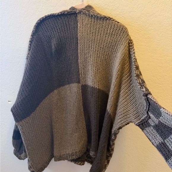 Sofie the Label Chunky Knit Cardigan Patchwork Oversized Cozy Fall Sweater M - Picture 5 of 6